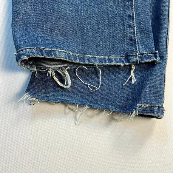 Mother The Patch Pocket Hustler Crop Jean Button Fly Half Raw Hem Size 25 - Picture 7 of 16